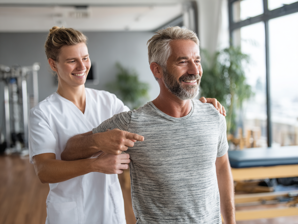 Група людей виконує вправи для суглобів на природі